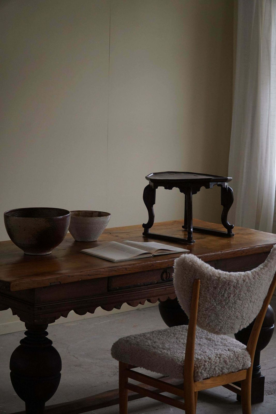 19th Century Antique Baroque Dining / Desk Table In Oak, Danish Cabinetmaker photo 5321.0