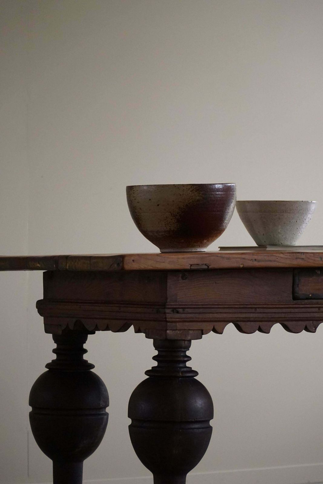 5321.0 19th Century Antique Baroque Dining / Desk Table In Oak, Danish Cabinetmaker photo