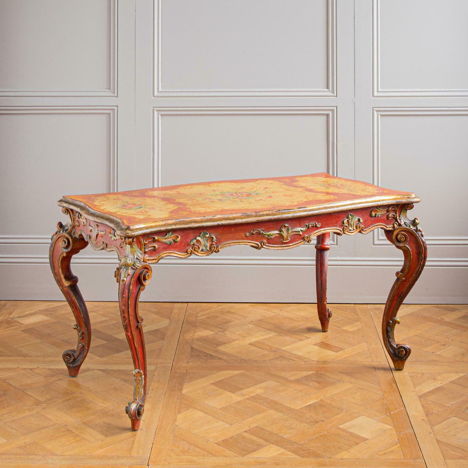 19th Century Italian Rococo Table Painted In The Venetian Style photo furniture