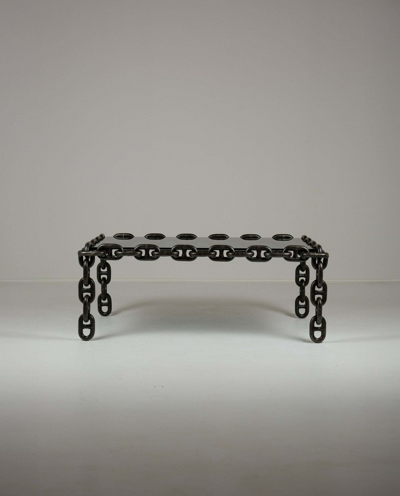 Industrial Chain Link Coffee Table, Belgium, 1970's Brutalist In The Manner Of Franz West photo for sale