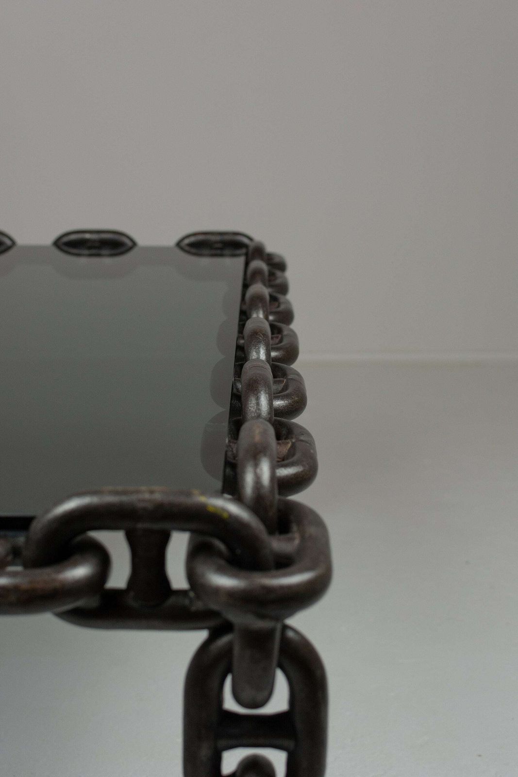 photo for sale Industrial Chain Link Coffee Table, Belgium, 1970's Brutalist In The Manner Of Franz West
