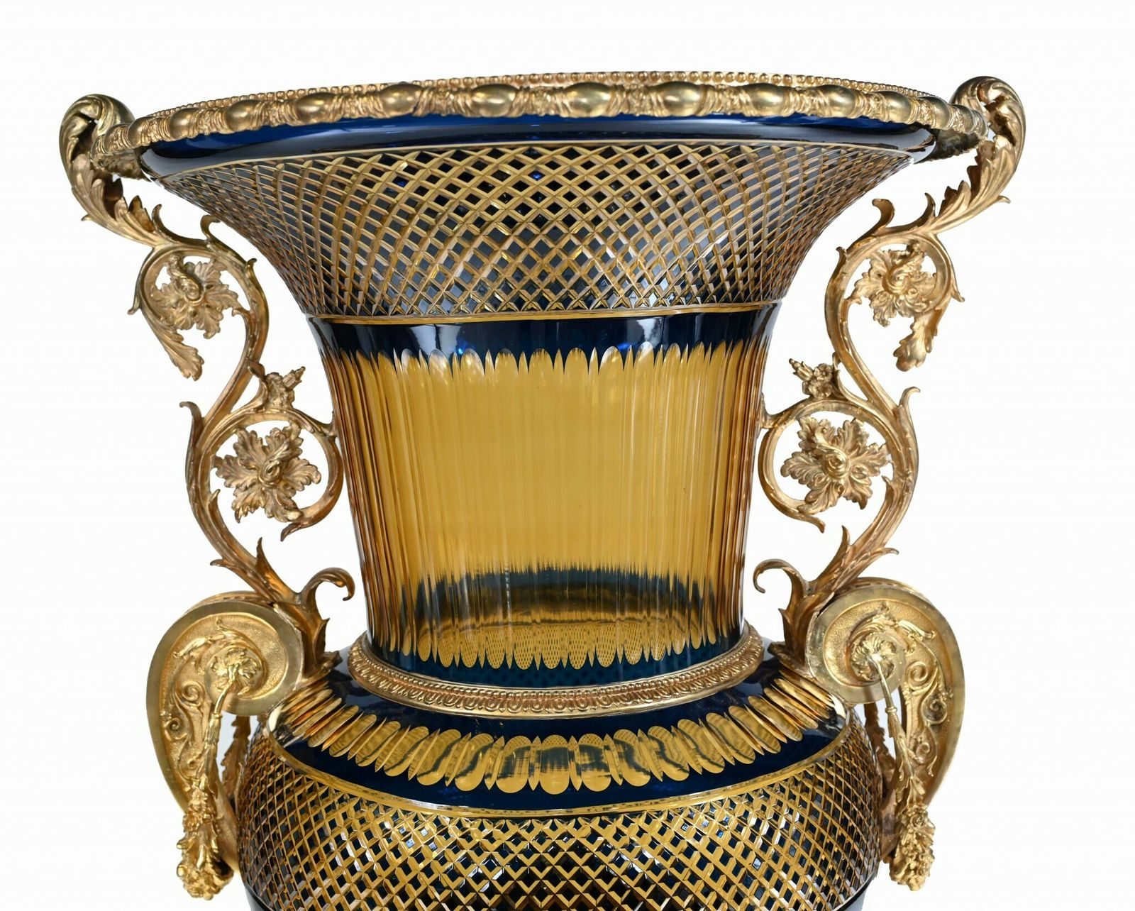 Pair Large Crystal Glass Urns French Empire Vases photo Home Decor