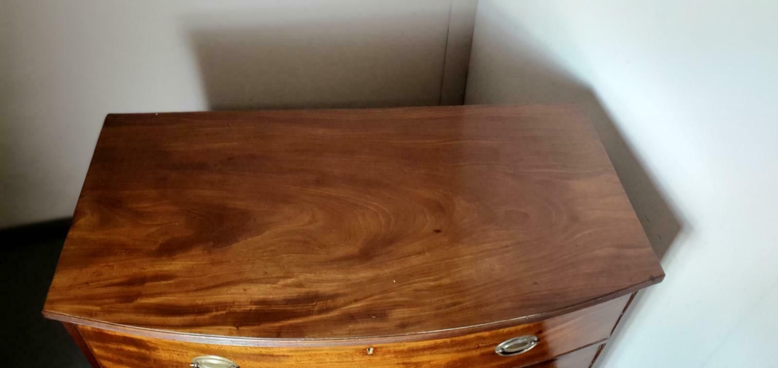 photo furniture Georgian Mahogany Bow Front Chest Of Drawers On Splayed Feet