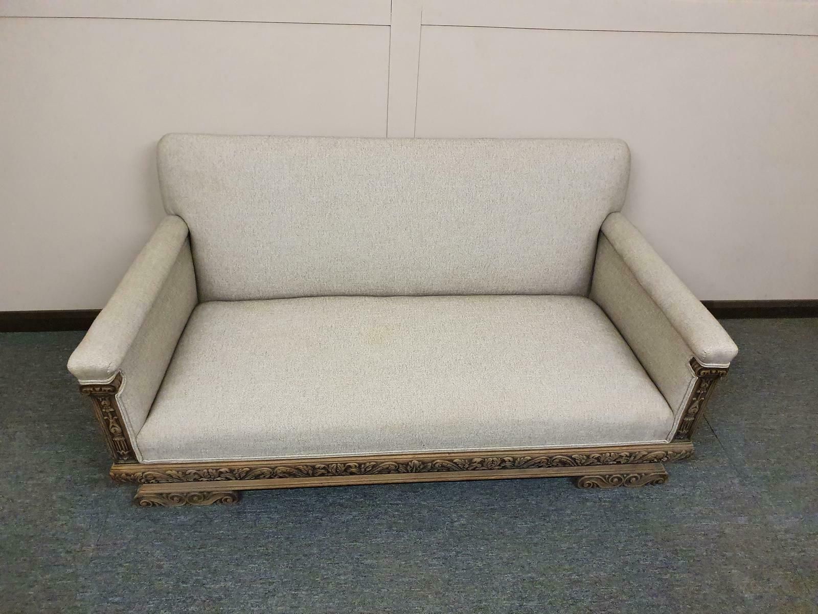 Decorative Carved Sofa, 1800s, Antique photo for sale