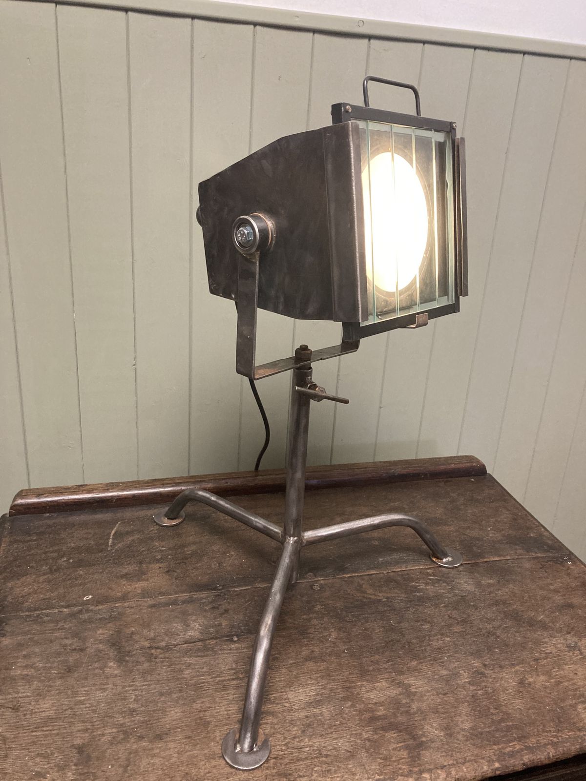 Vintage Film Spotlight Industrial Table Lamp photo furniture