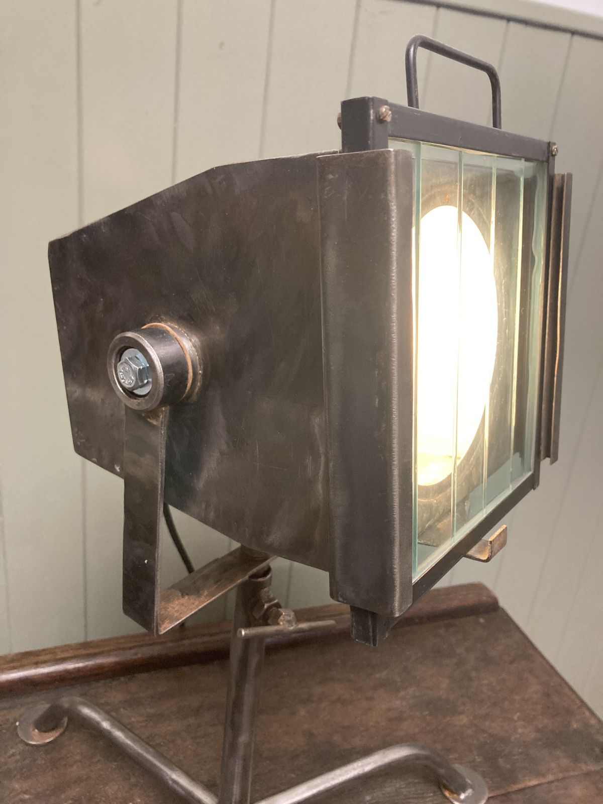 Vintage Film Spotlight Industrial Table Lamp photo for sale
