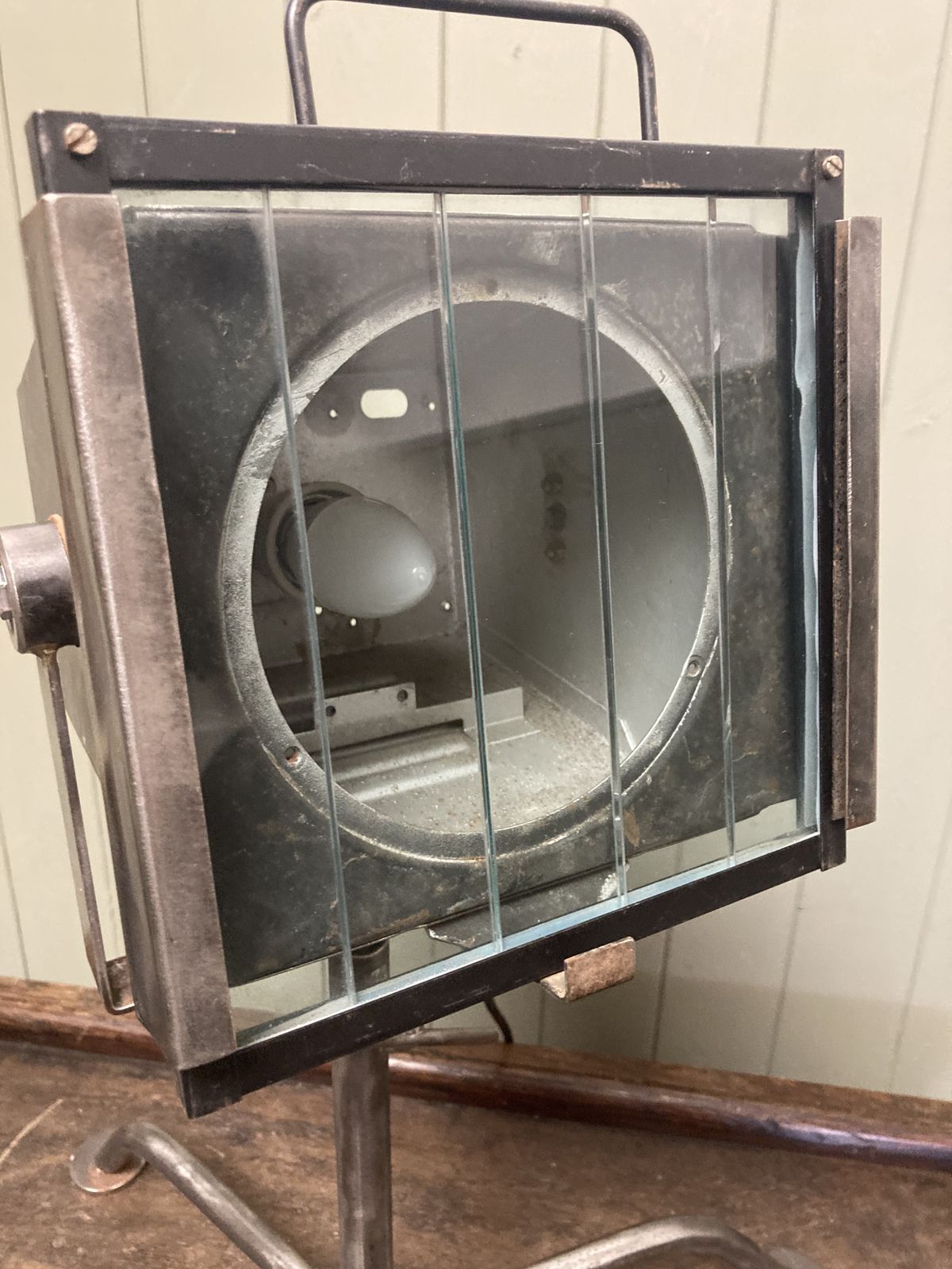 Vintage Film Spotlight Industrial Table Lamp photo vintage