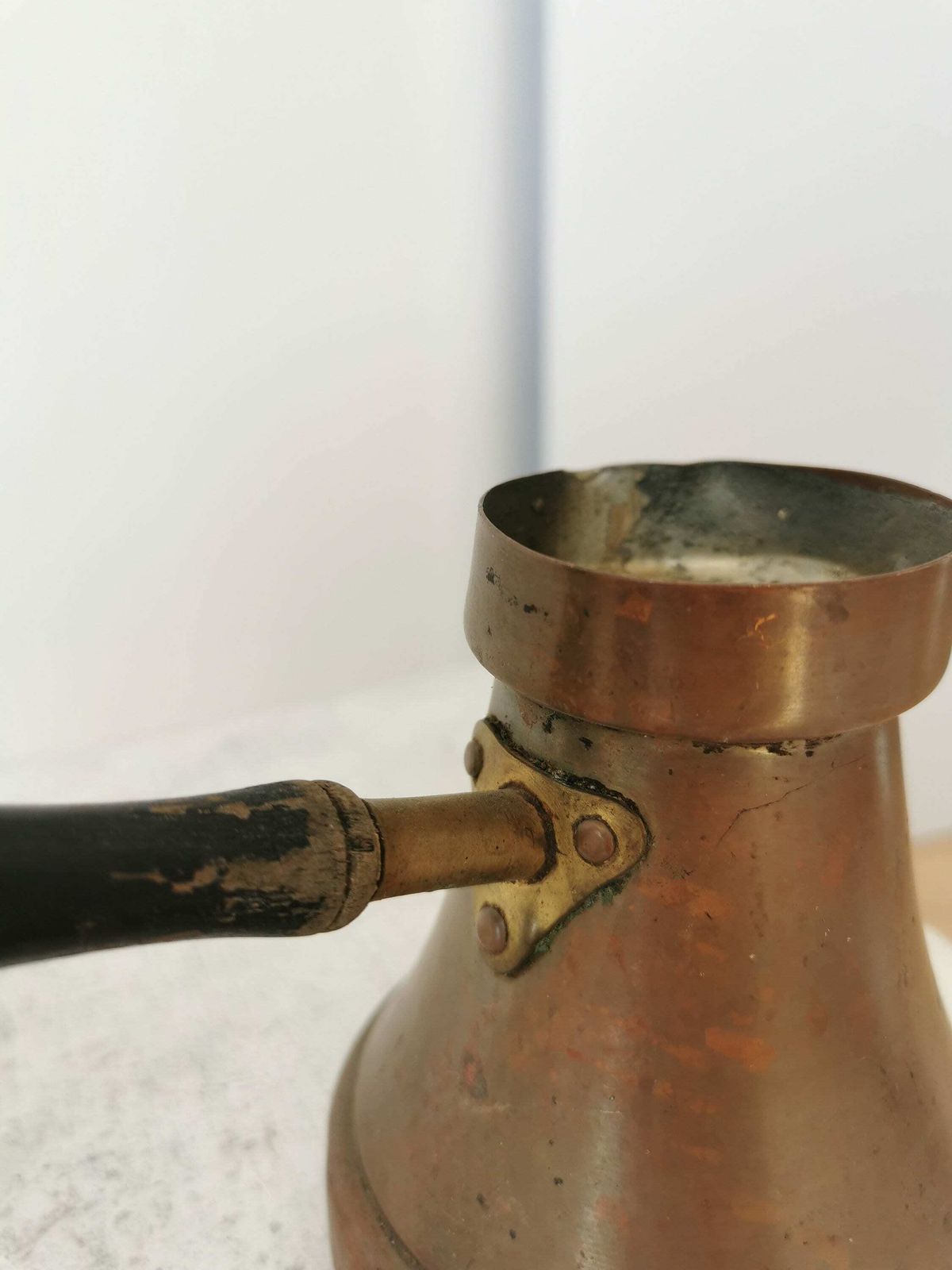 Set Of 3 Vintage Coffee Pots / 1970s Cooper Stove Top Coffee Makers / Turkish Or Bosnian Dzezva photo furniture