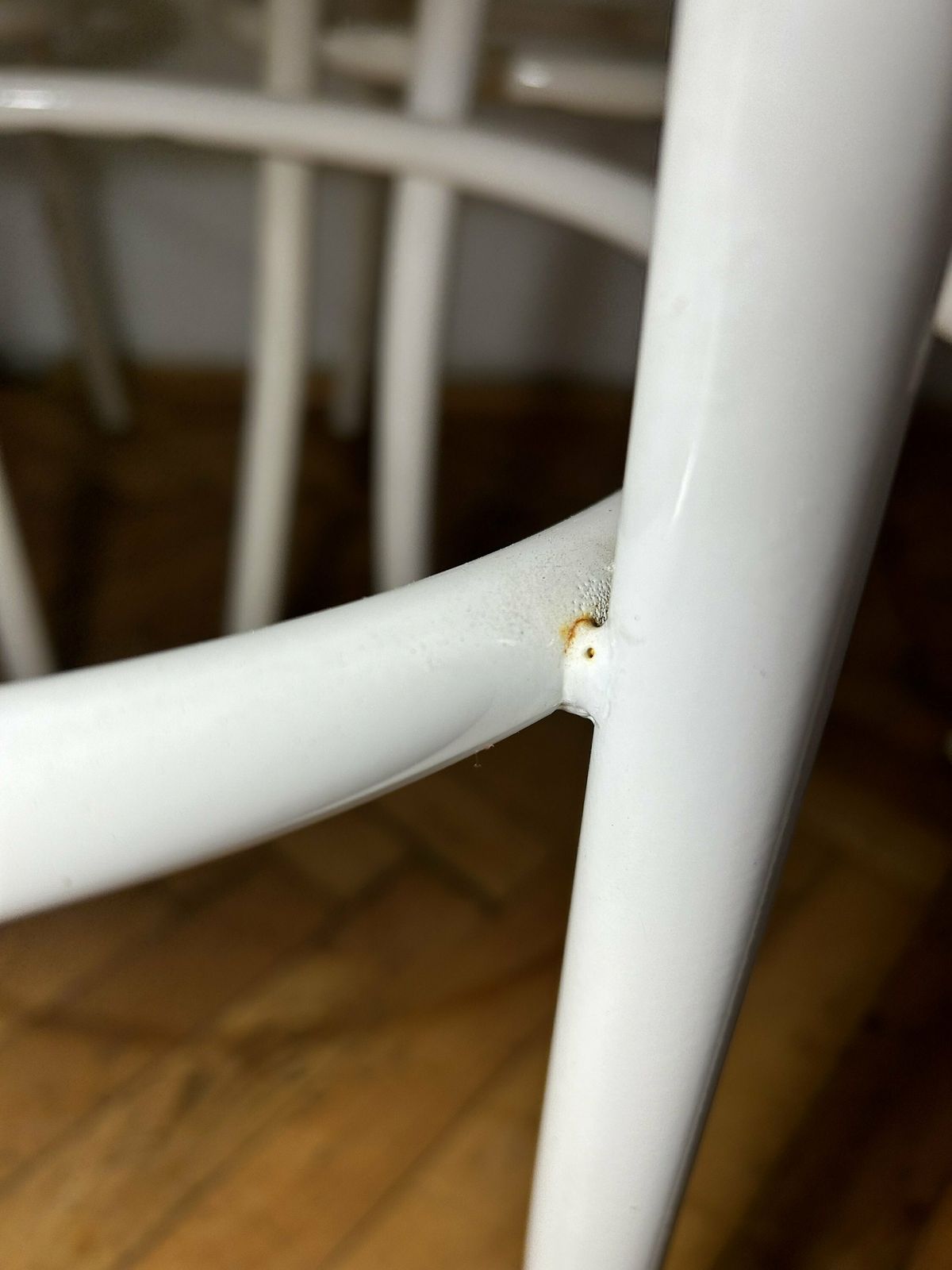 1 Of4 Retro White Metal Cafe Chairs Plastic Seat Cafe Set 1980s / Pop Art Thonet Style / 80s /Coffee Chairs/Bistro Chair photo buy