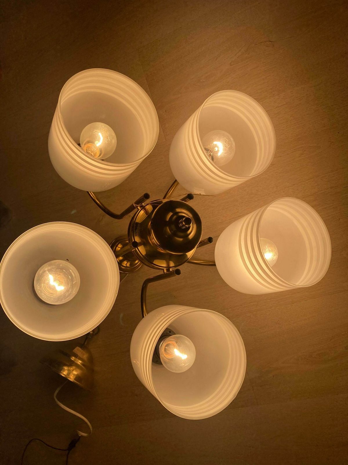 photo furniture Sputnik Pendant Lamp /Atomic Mid Century Modern/Chandelier Brass And Glass / Capsule 5 Arm Pendant Lamp/ Yugoslavia 60s / Hollywood Regency