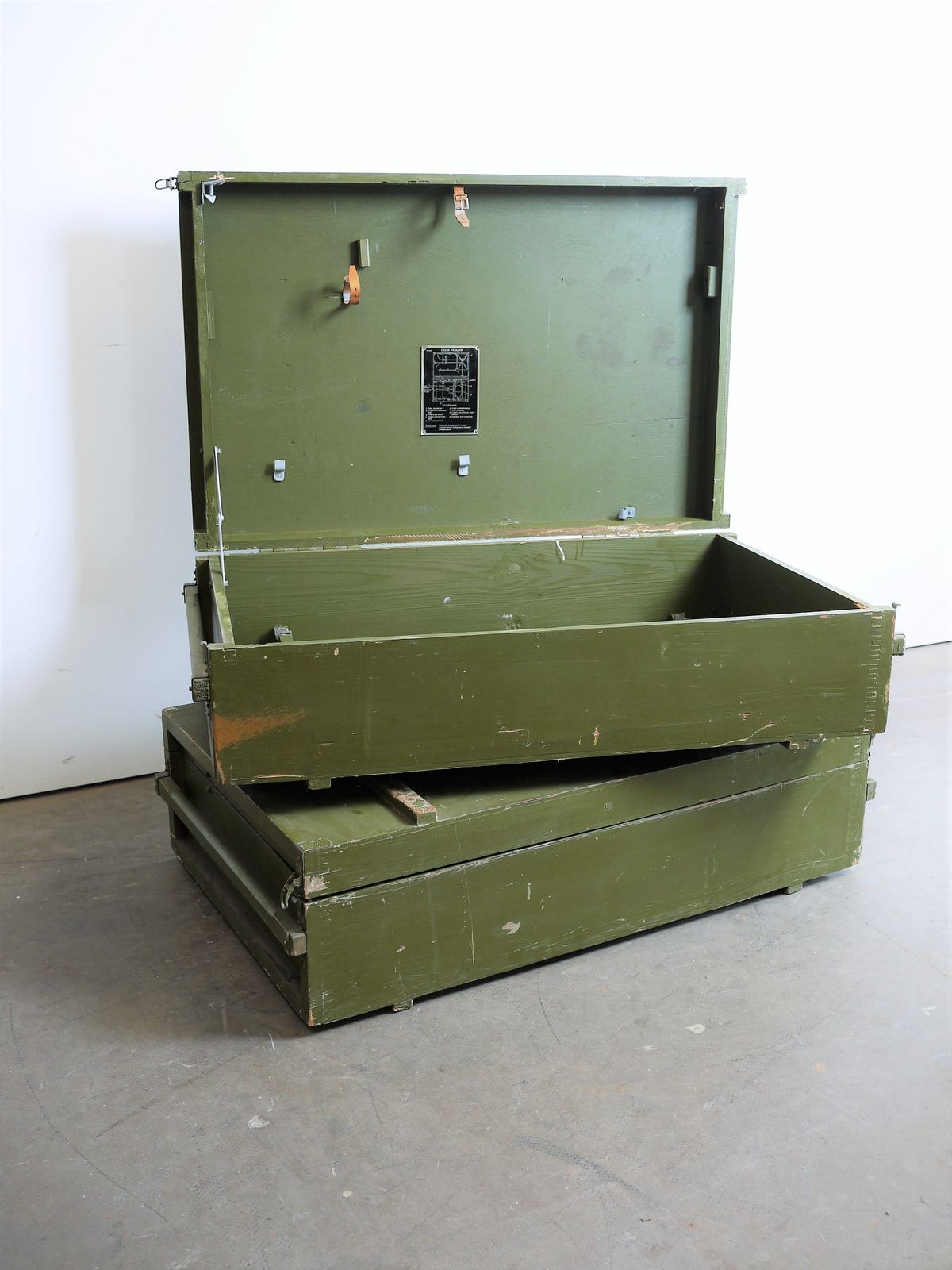 1960s Russian Military Industrial Boxes Low Occasional/Side/Coffee Table