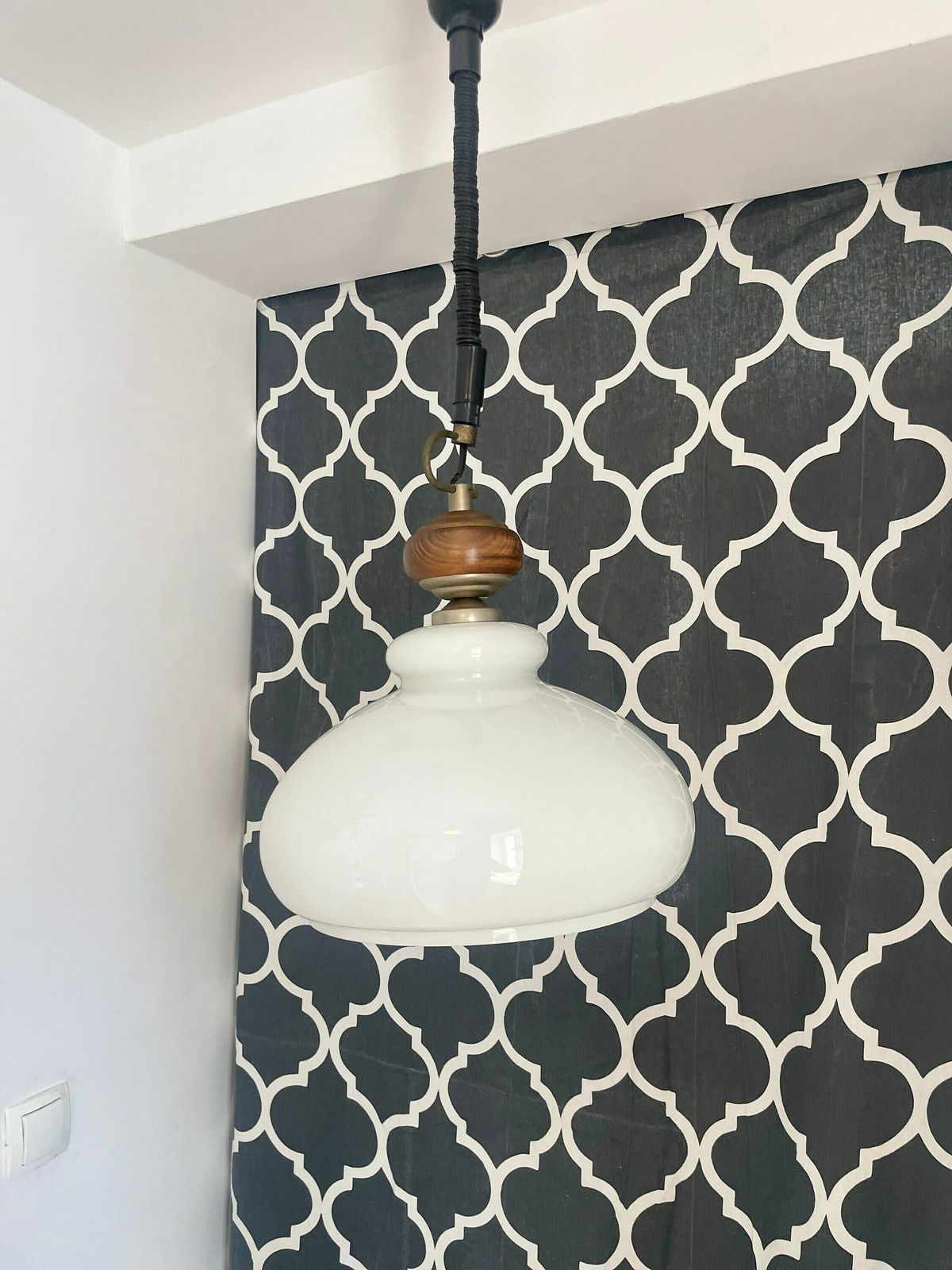 Vintage Glass Pendant Lamp / Vintage Decor/ Vintage Furnier/ Mid Century Modern / Unique Glass Chandelier Glass Pendant Lamp / 1960s photo furniture