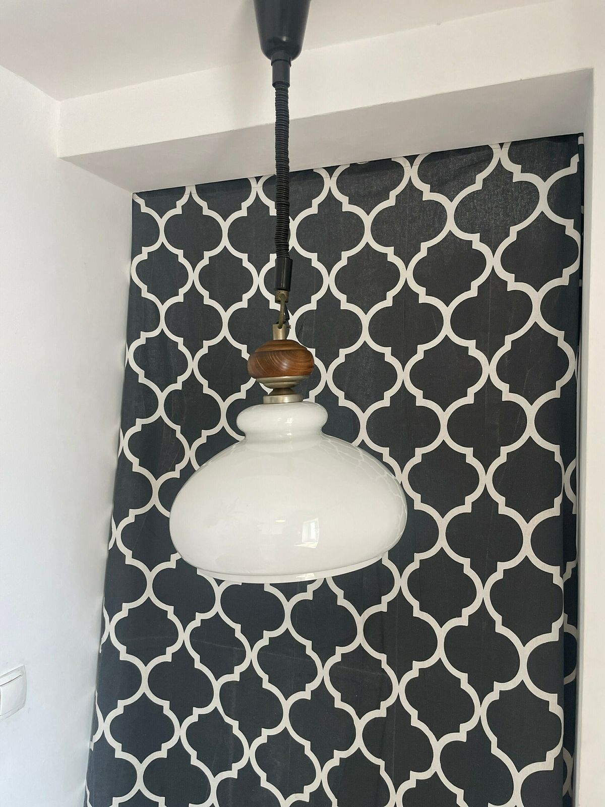 Vintage Glass Pendant Lamp / Vintage Decor/ Vintage Furnier/ Mid Century Modern / Unique Glass Chandelier Glass Pendant Lamp / 1960s photo vinterior