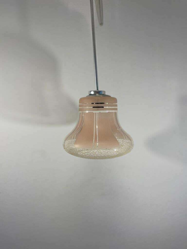 Vintage Rose Pendant Lamp / 70s Pendant Lamp / Vintage Ceiling Lamp / Retro Pendant Lamp Rose / 70s Clear Lamp/Retro / Retro Decor photo Lighting