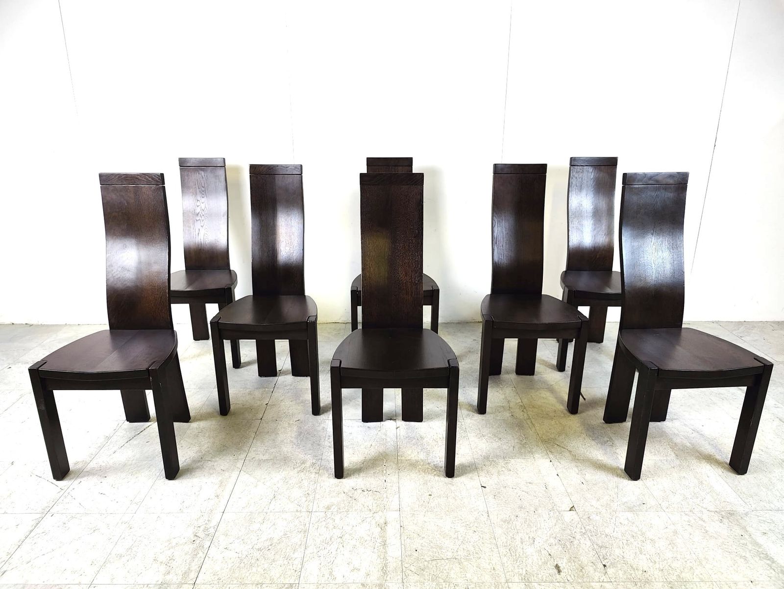 Set Of 8 Dining Chairs By Rob & Dries Van Den Berghe, 1980s photo vinterior