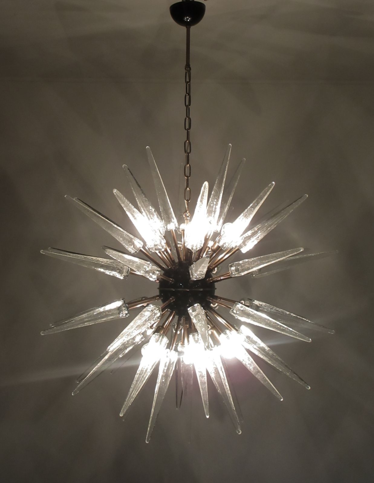 Exceptional Murano Trasparent Glass Sputnik Chandelier   51 Glasses photo furniture