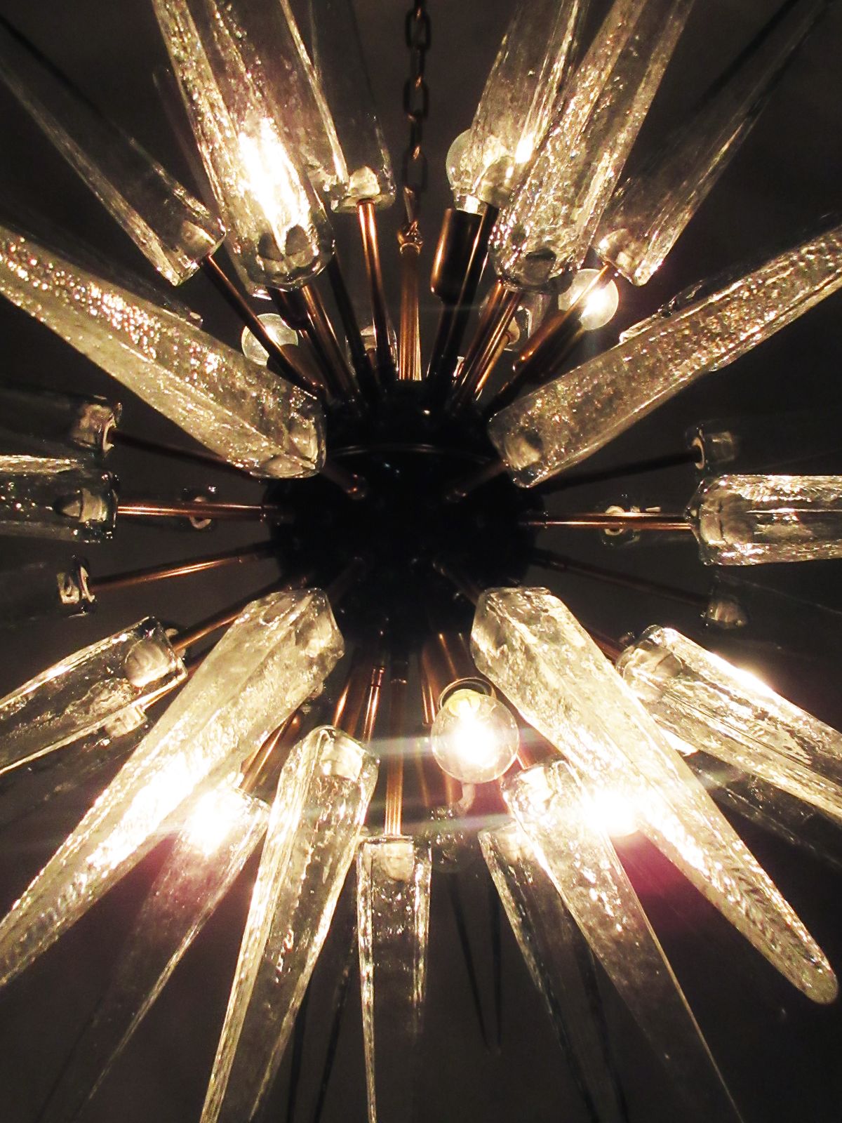 Exceptional Murano Trasparent Glass Sputnik Chandelier   51 Glasses photo buy