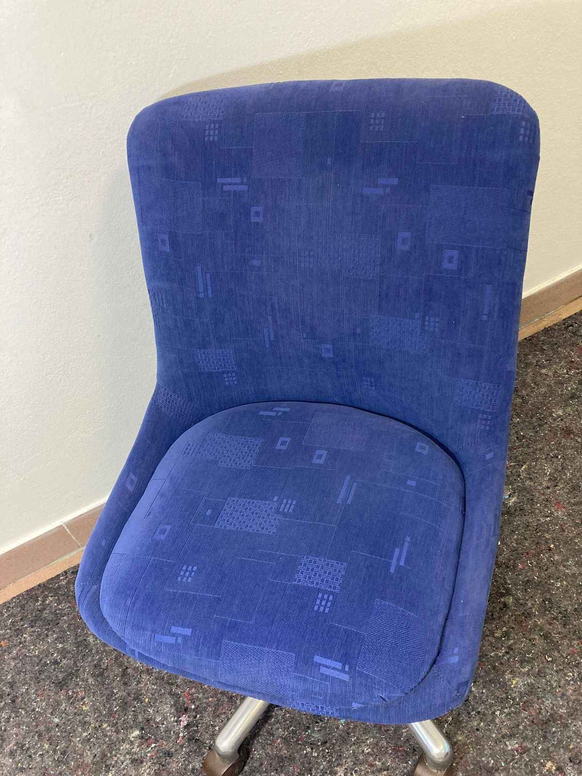 Mid Century Desk Chair / Blue Office Chair With Wheels / 70s 80s Yugoslavia / Swivel Easy Chair / Retro Office photo furniture