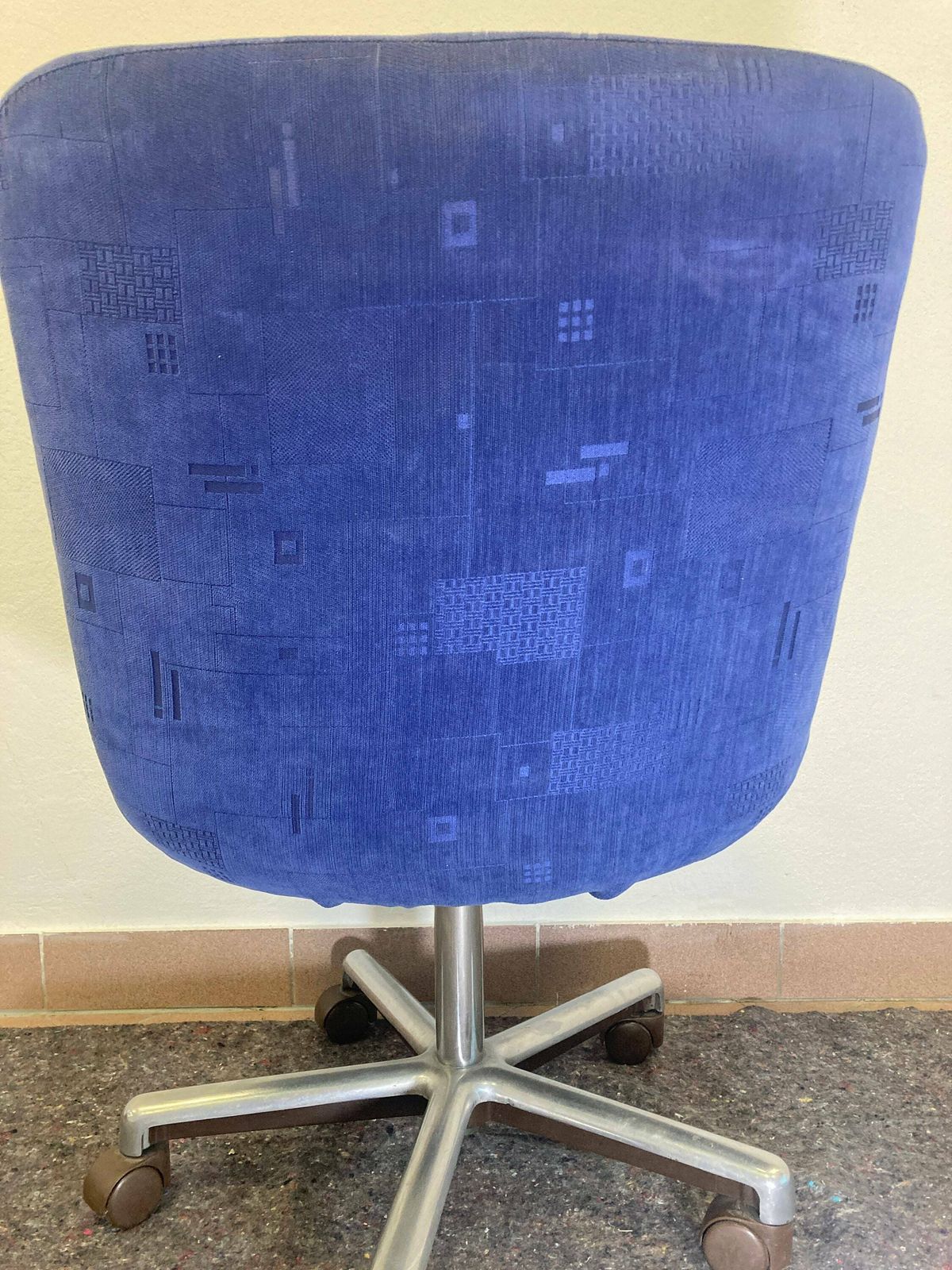 Mid Century Desk Chair / Blue Office Chair With Wheels / 70s 80s Yugoslavia / Swivel Easy Chair / Retro Office photo Furniture