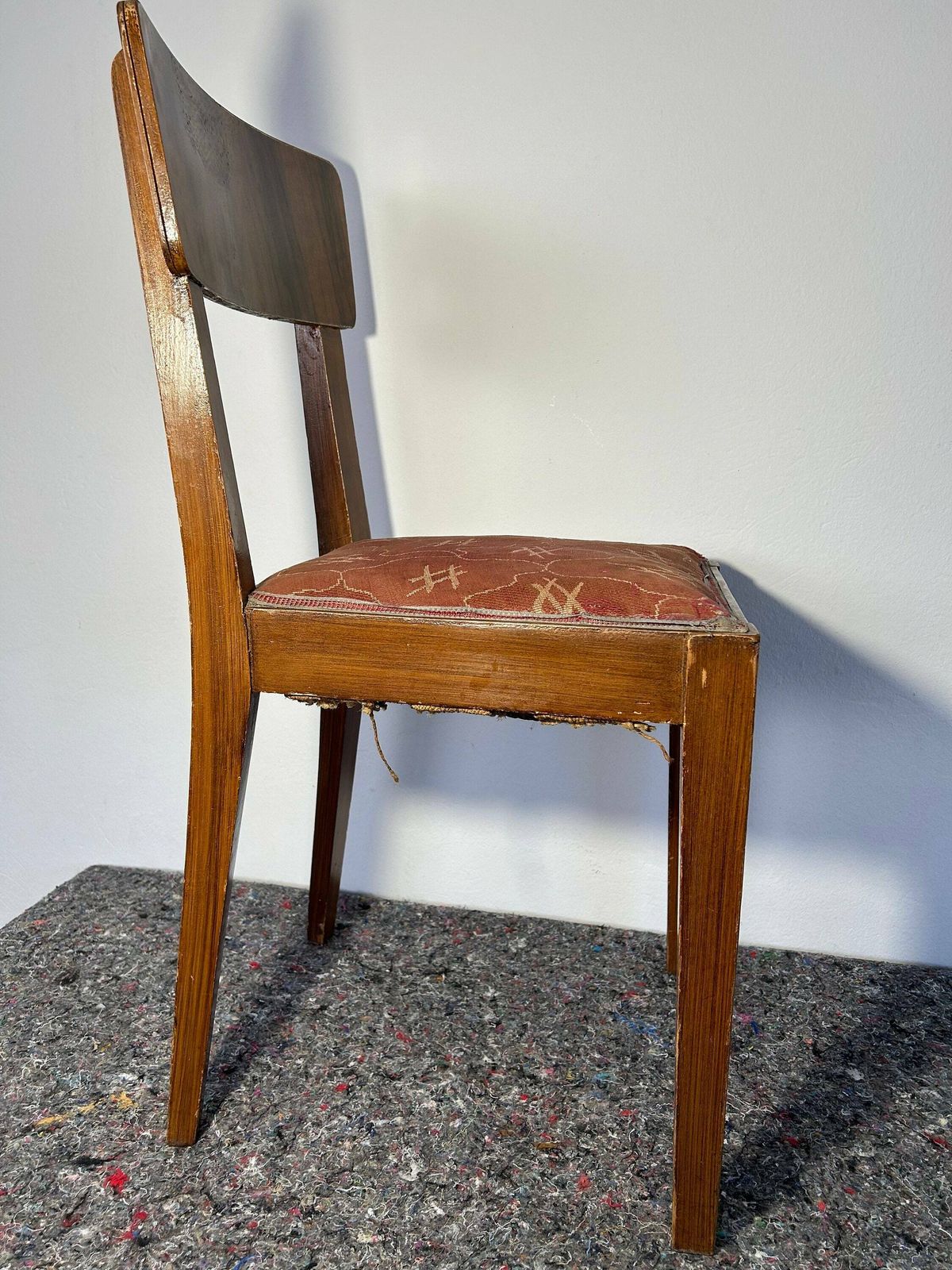 Vintage Dining Chair Wood And Cane, Art Decoo Chair, Mid Century Modern, Retro Wood Chair , Retro Decor , Vintage Decor , Dining Chair photo for sale