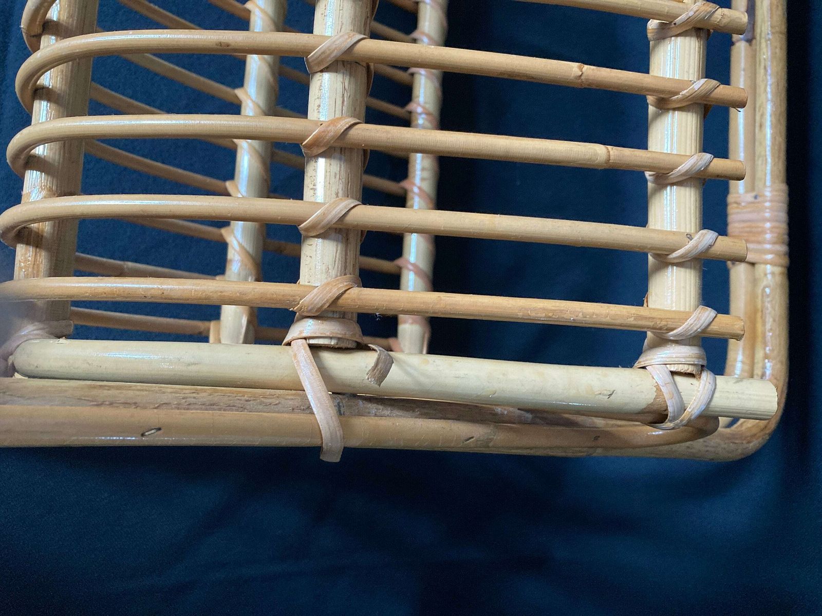 Franco Albini Style Rattan Bamboo Magazine Rack Newspaper Stand, France, 1950s / Vintage Magazine Rack / Retro Magazine Rack Bamboo photo Home Decor