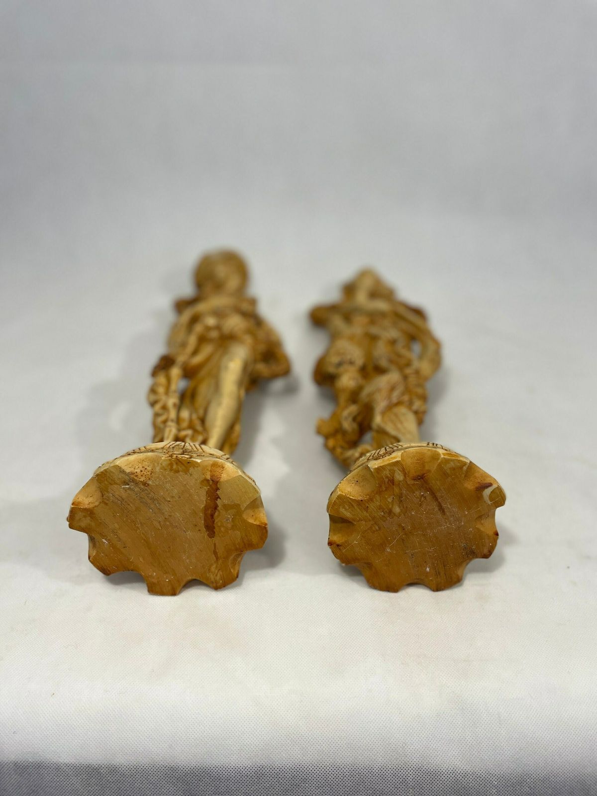 Vintage Chinoiserie Male And Female Statuary Of Good Luck /Vintage Decor/ Vintage Interior/ Asian Art/ Retro Decor photo for sale