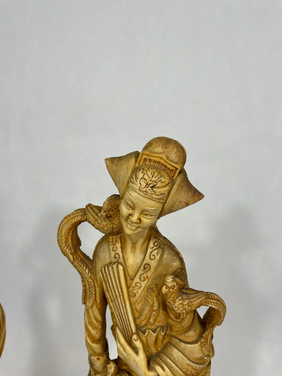 Vintage Chinoiserie Male And Female Statuary Of Good Luck /Vintage Decor/ Vintage Interior/ Asian Art/ Retro Decor photo vinterior