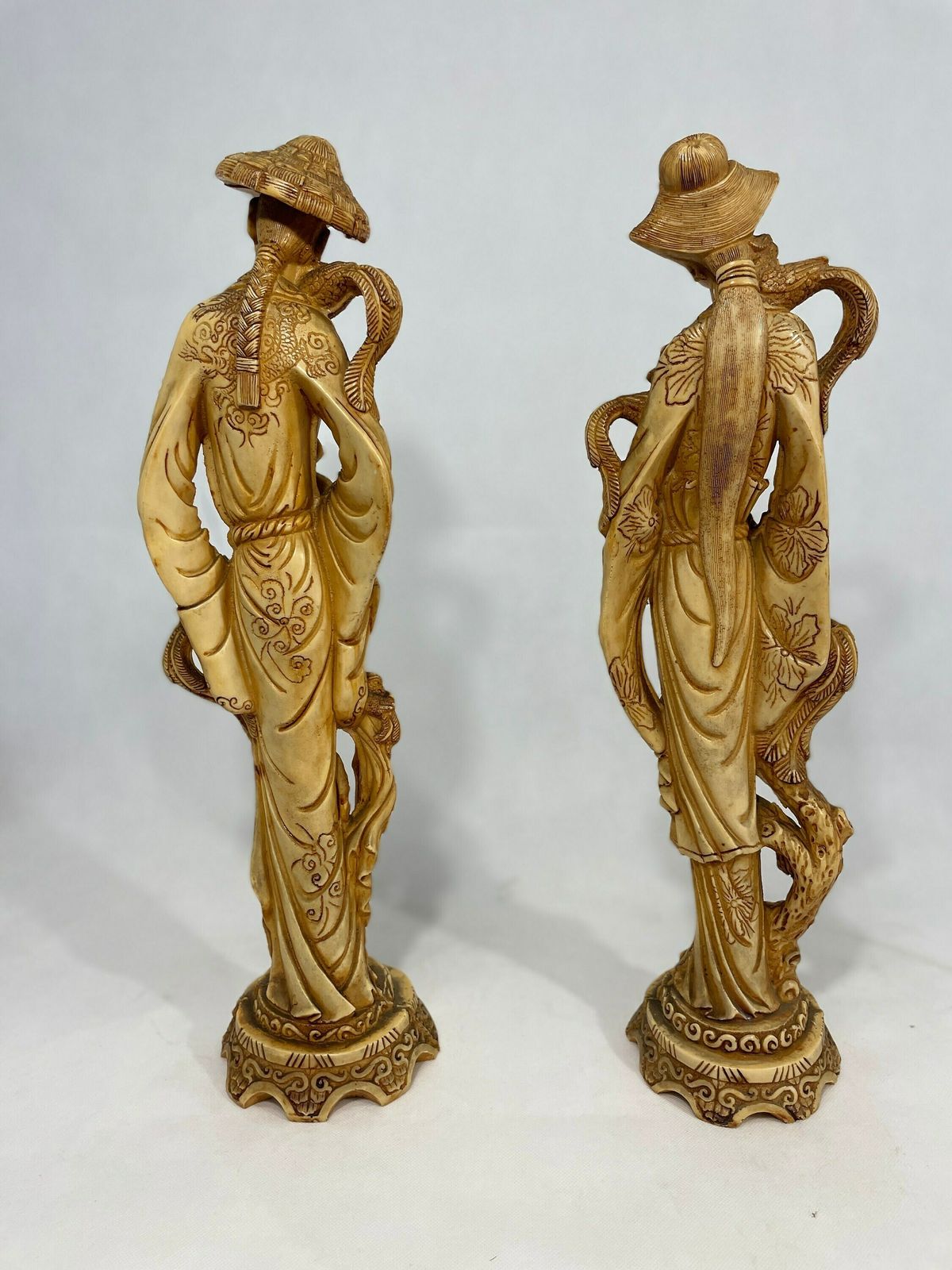 Vintage Chinoiserie Male And Female Statuary Of Good Luck /Vintage Decor/ Vintage Interior/ Asian Art/ Retro Decor photo buy