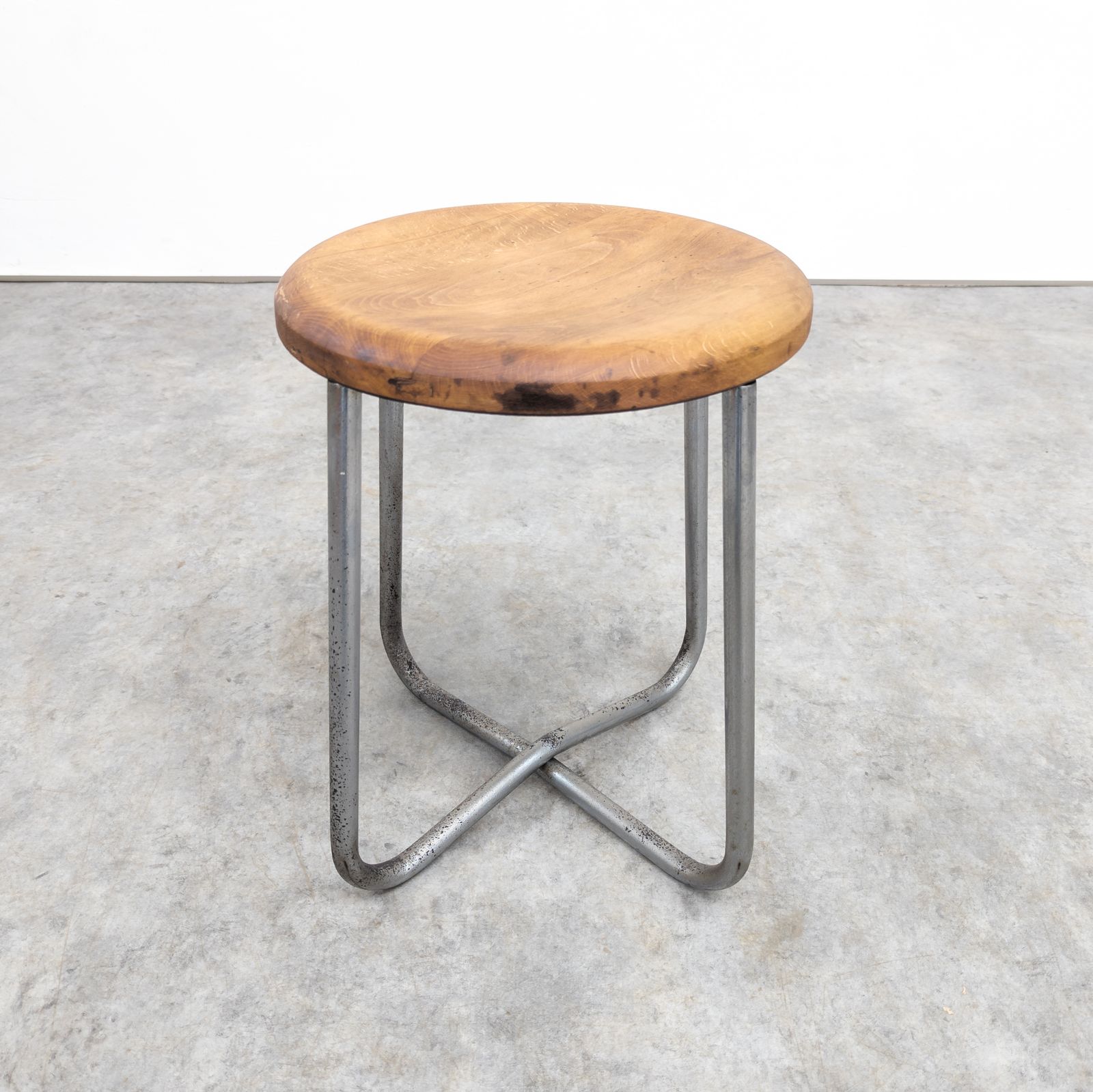 Bauhaus Tubular Steel Hocker By Karel Ort For Gottwald photo furniture