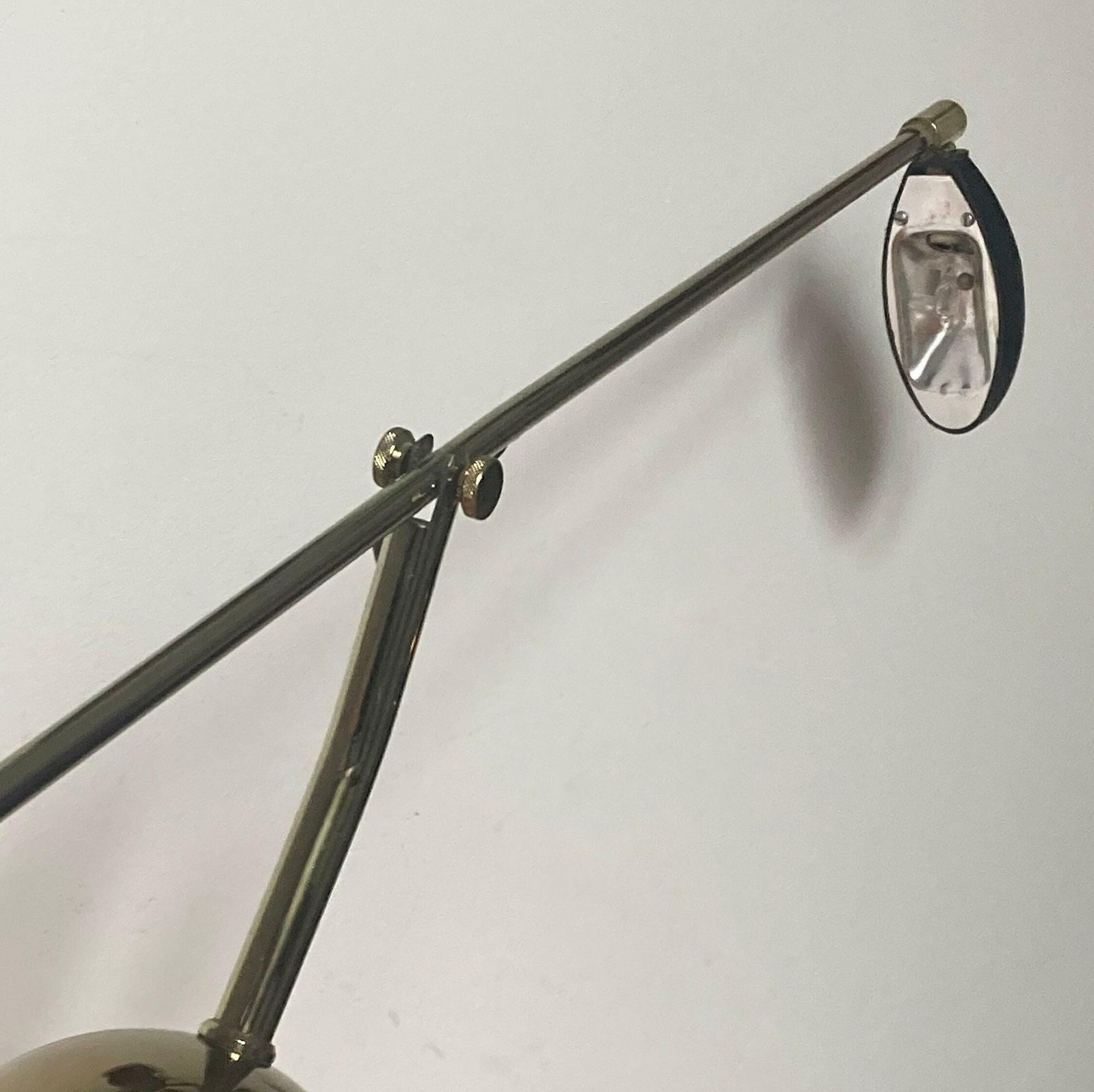 Mid Century Industrial Gold Brass Halogen Desk Lamp / Made In Yugoslavia / Made In 1960 / Vintage Desk Lamp / 60s Lamp / Shabby Gold Lamp photo Lighting