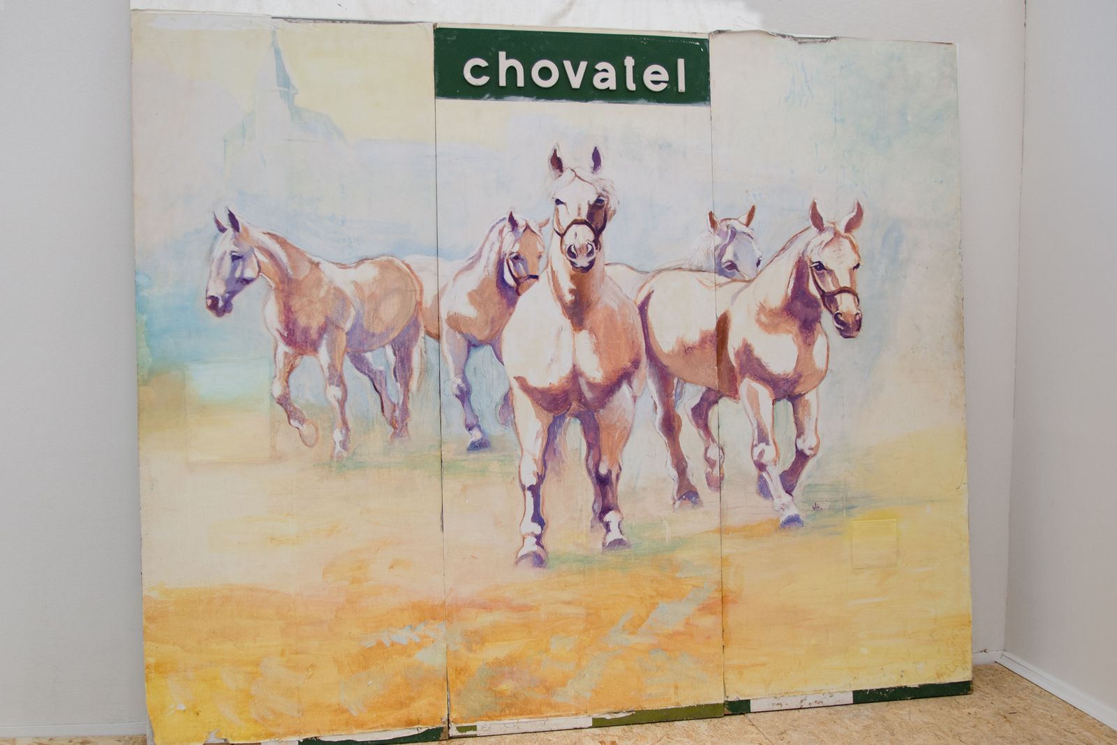 A Huge Modular Painting With A Horses Theme, 1970´S, Czechoslovakia
