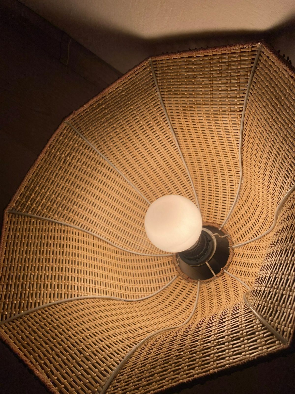 Vintage Cane Pendant70's/ Retro /Unique Ceiling/Bentwood Rattan Hanging /Vintage Decor/Accent Lamp/Boho Lamp photo vinterior