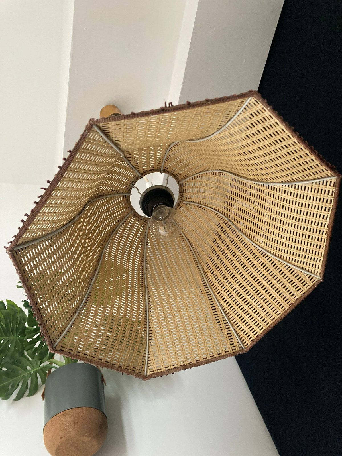 photo furniture Vintage Cane Pendant70's/ Retro /Unique Ceiling/Bentwood Rattan Hanging /Vintage Decor/Accent Lamp/Boho Lamp