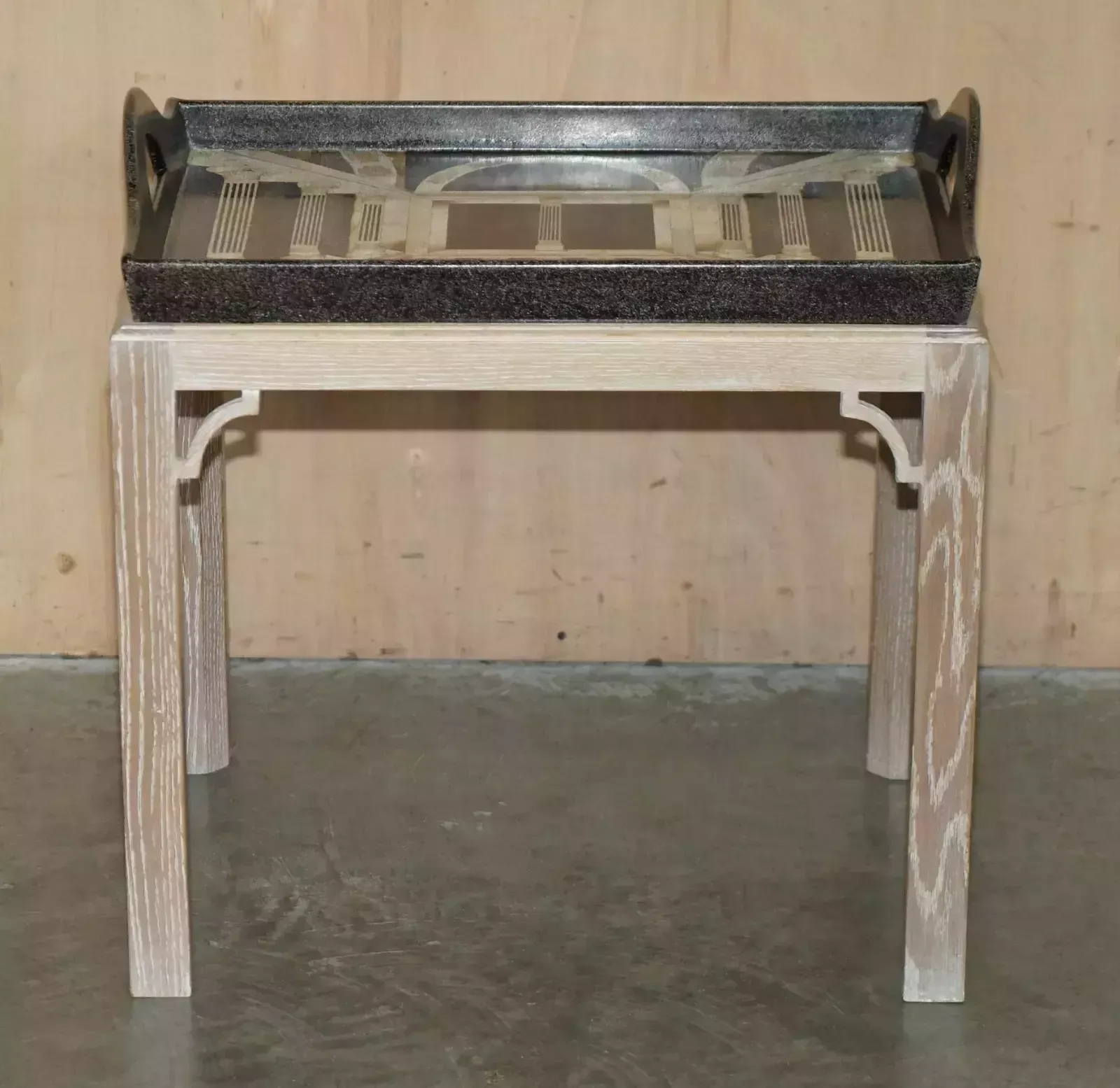 David Linley Perspective Tray Table With Italian Mosaic Tile Style Finish photo for sale