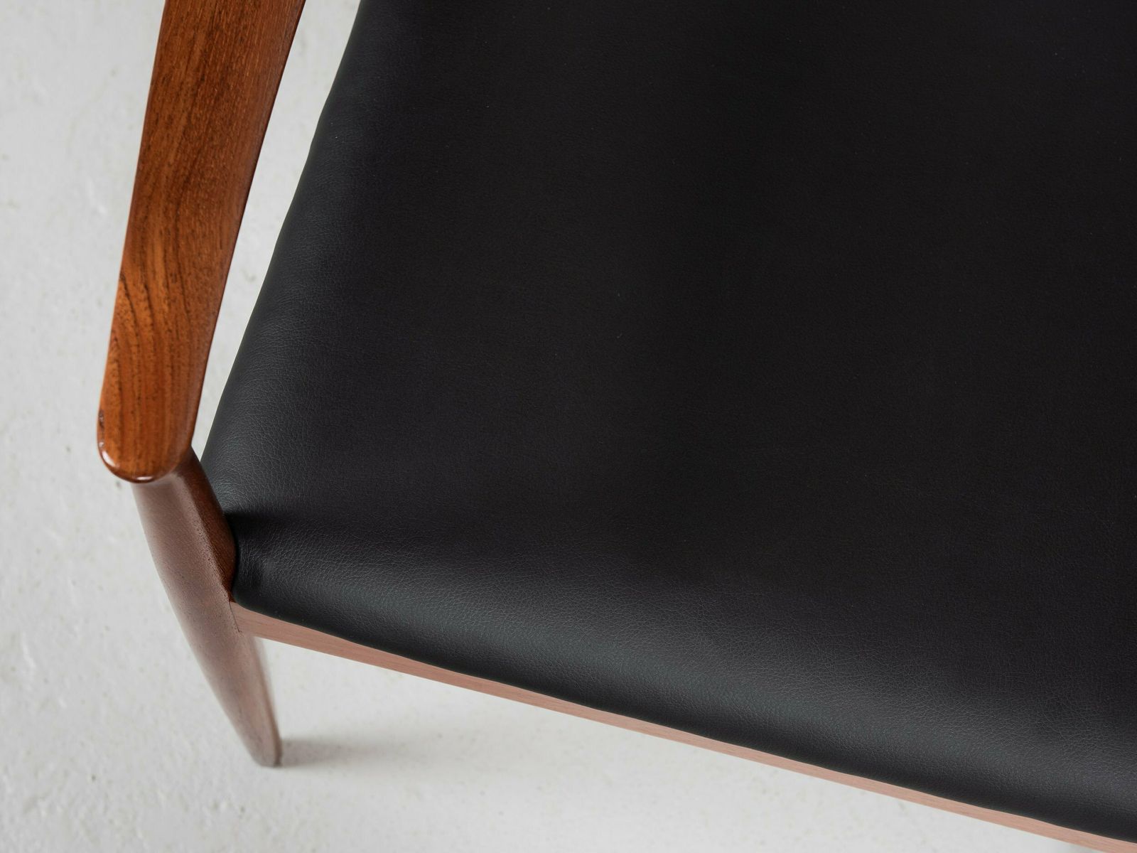 photo for sale Midcentury Danish Chair With Armrests In Teak And New Skai By Arne Vodder For Vamo 1960s