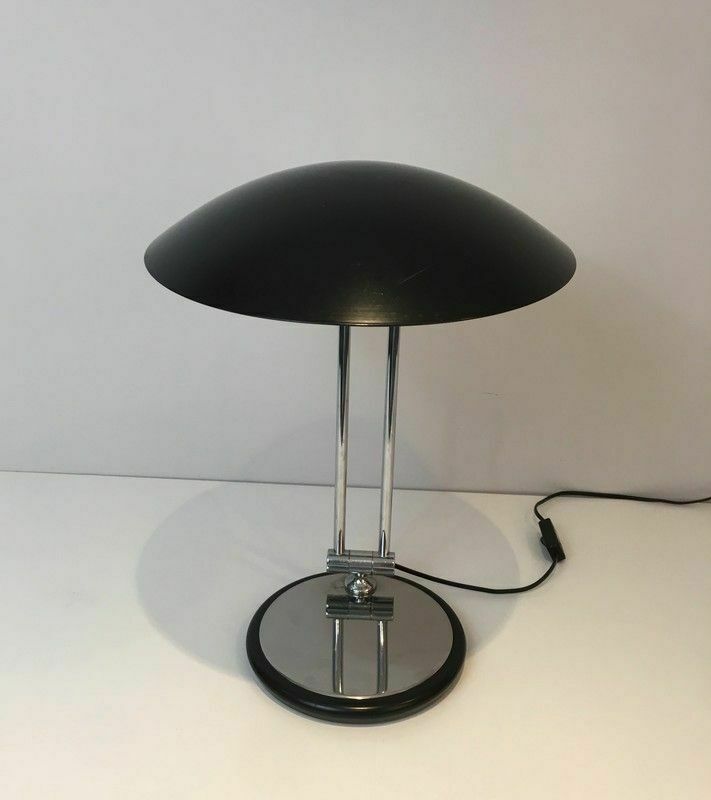 photo furniture Swivel Design Desk Lamp In Chrome And Black Lacquered Metal