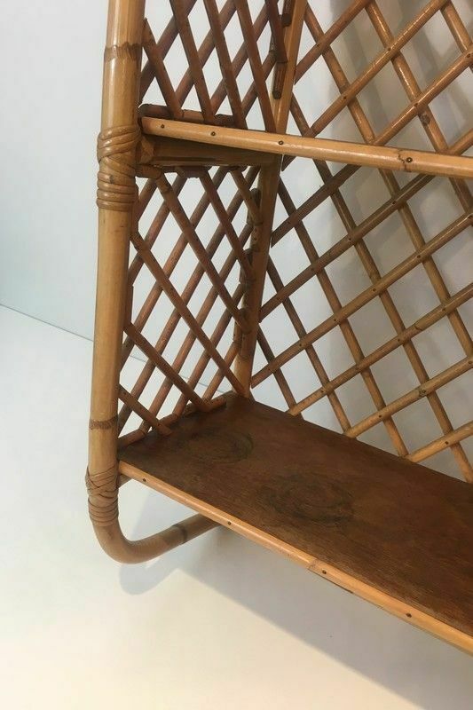 Rattan Wall Shelf. Attributed To Audoux Minet photo buy
