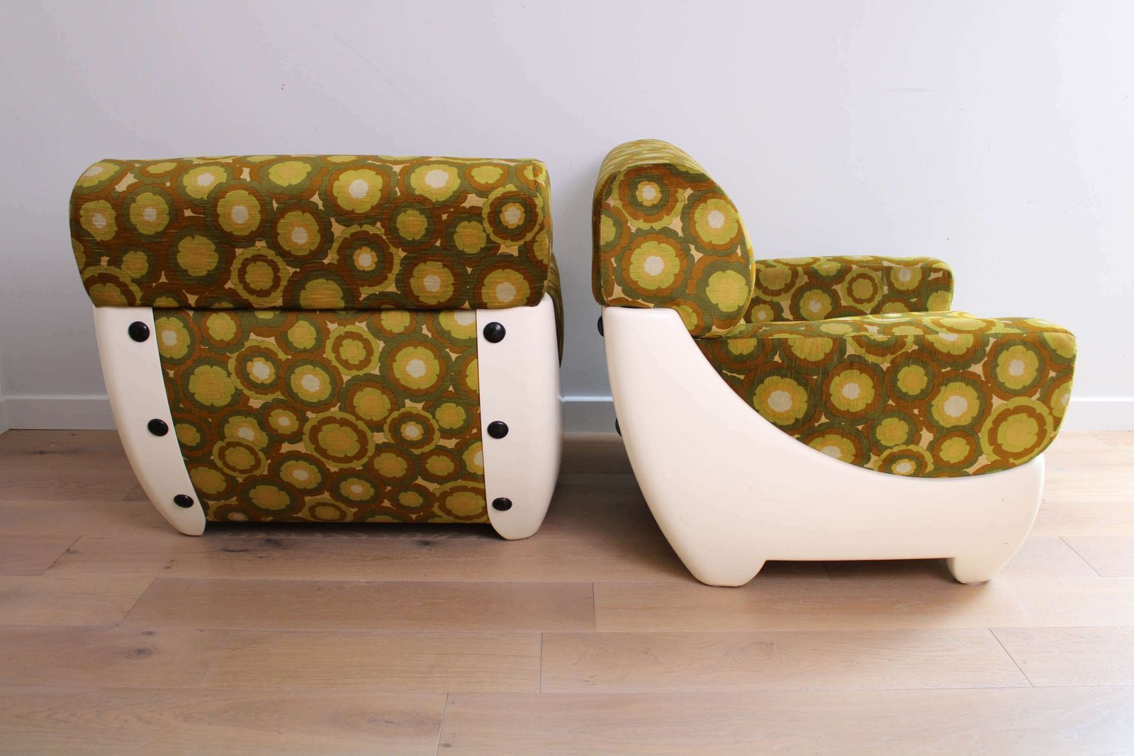 Furniture A Pair Of Vintage Mid Century Modern Arm Chairs   Italy 1970s photo