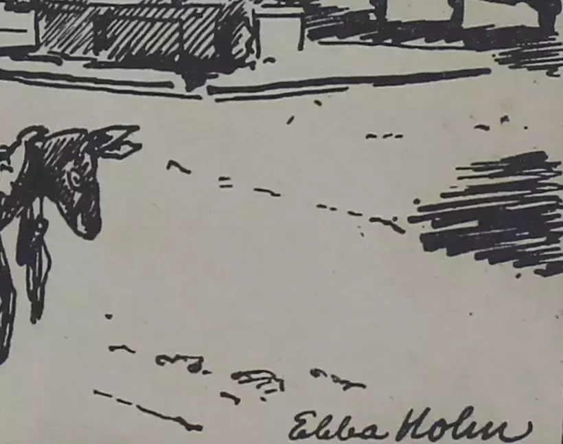Woodcut Engraving By Ebba Holm. Santa Chiara Assisi photo for sale