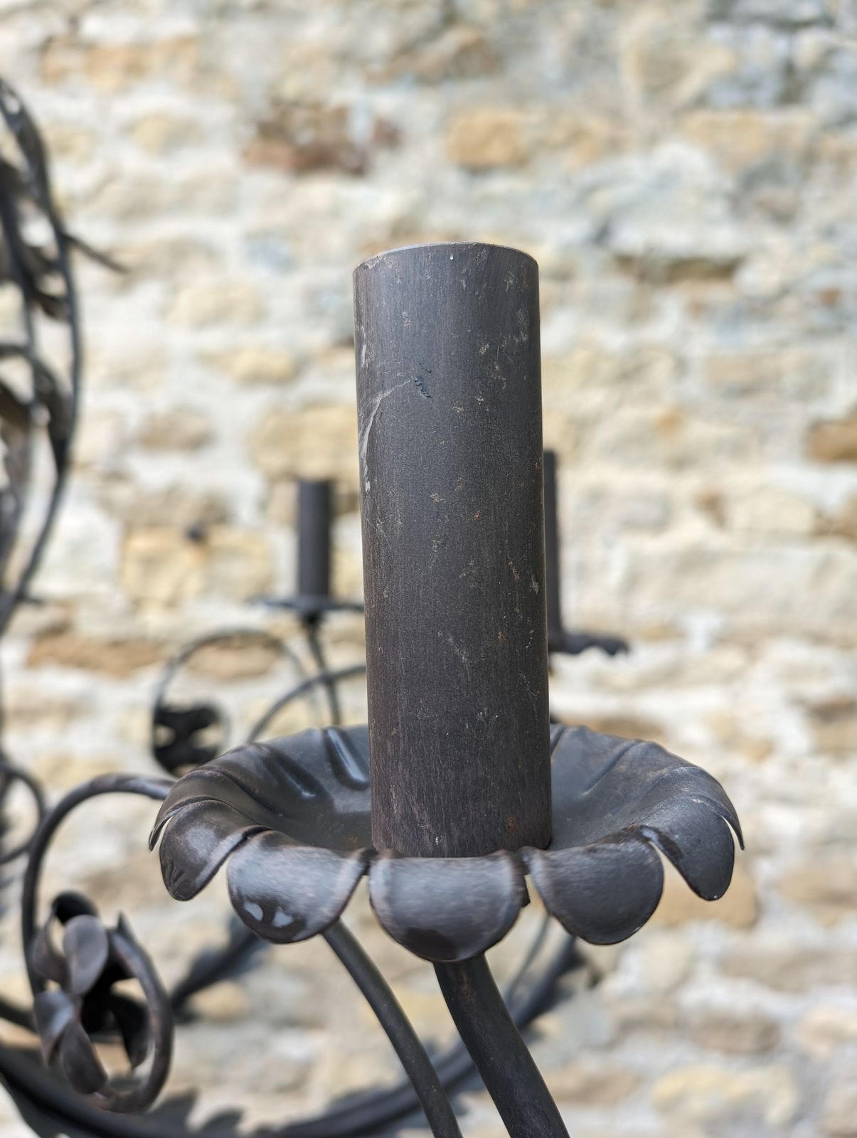 Antique, Metal, 8 Branch, Wired Chandelier photo buy