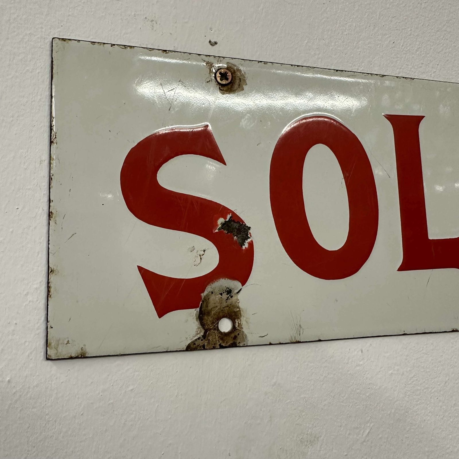 Early 20th Enamel Sign From An Estate photo for sale
