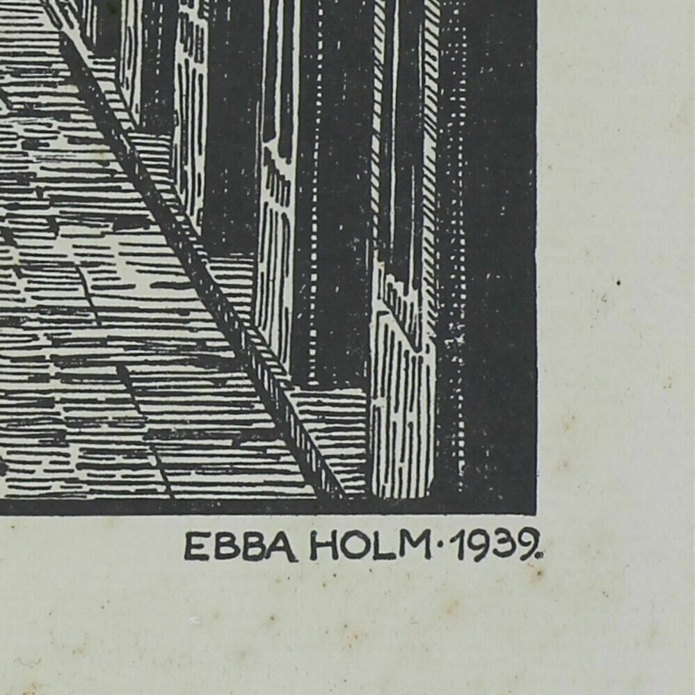 Woodcut Engraving By Ebba Holm. Tibirke Kirke photo Art