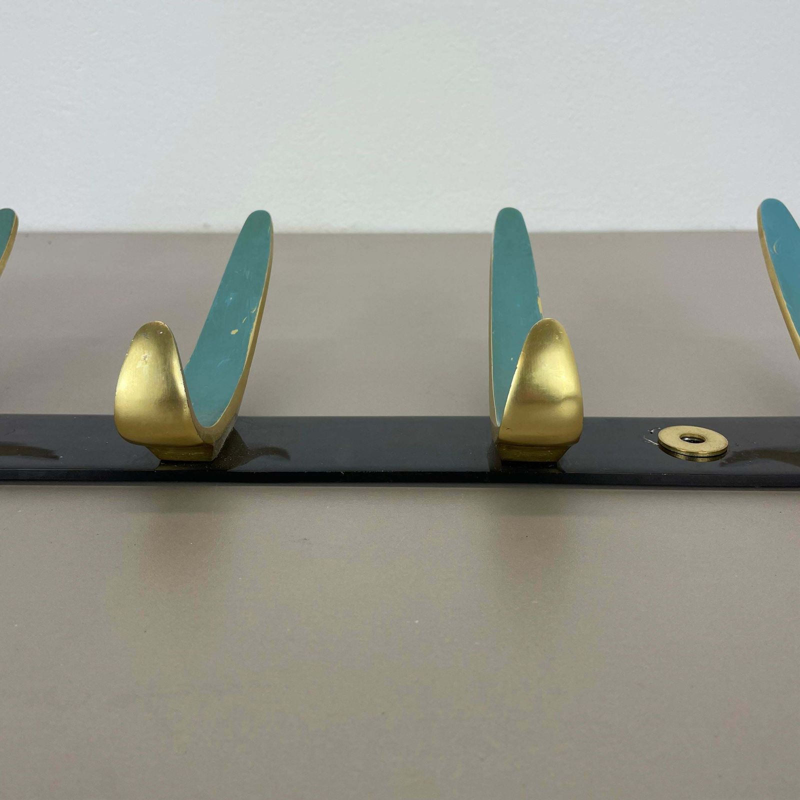 photo vinterior Large 100cm Auböck Style Metal Wardrobe Hook Coat Rack Element, France 1950s