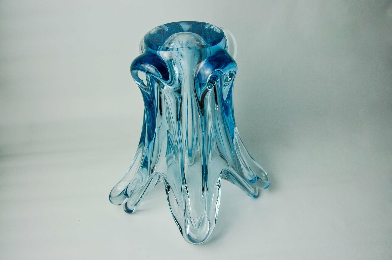 Blue Seguso Vase In Murano Glass, Italy, 1970 photo buy
