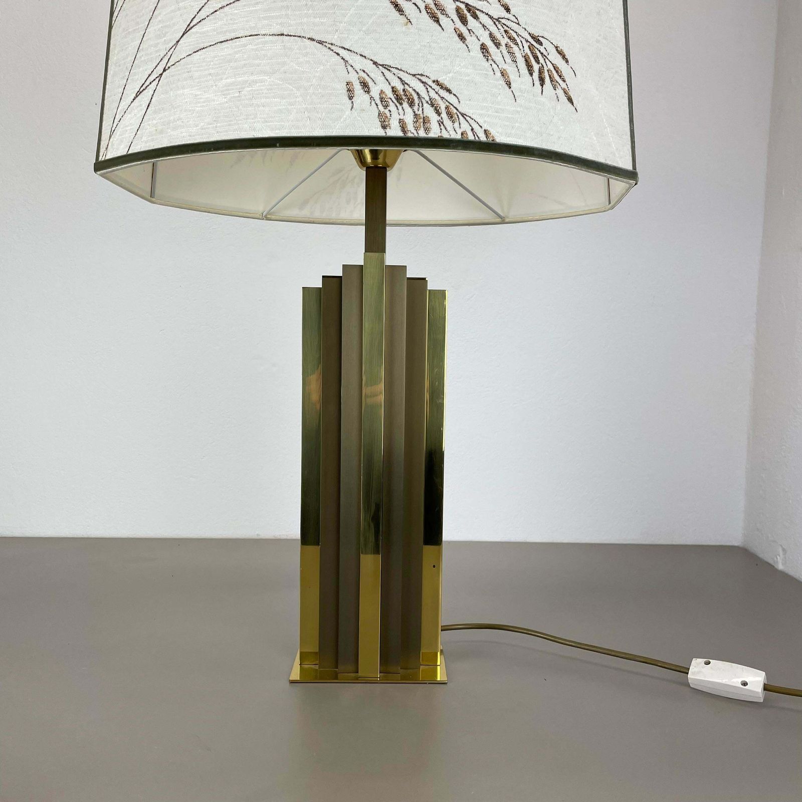 Xl Hollywood Regency Brass Bicolor Table Light In Willy Rizzo Style, Italy 1970s photo furniture