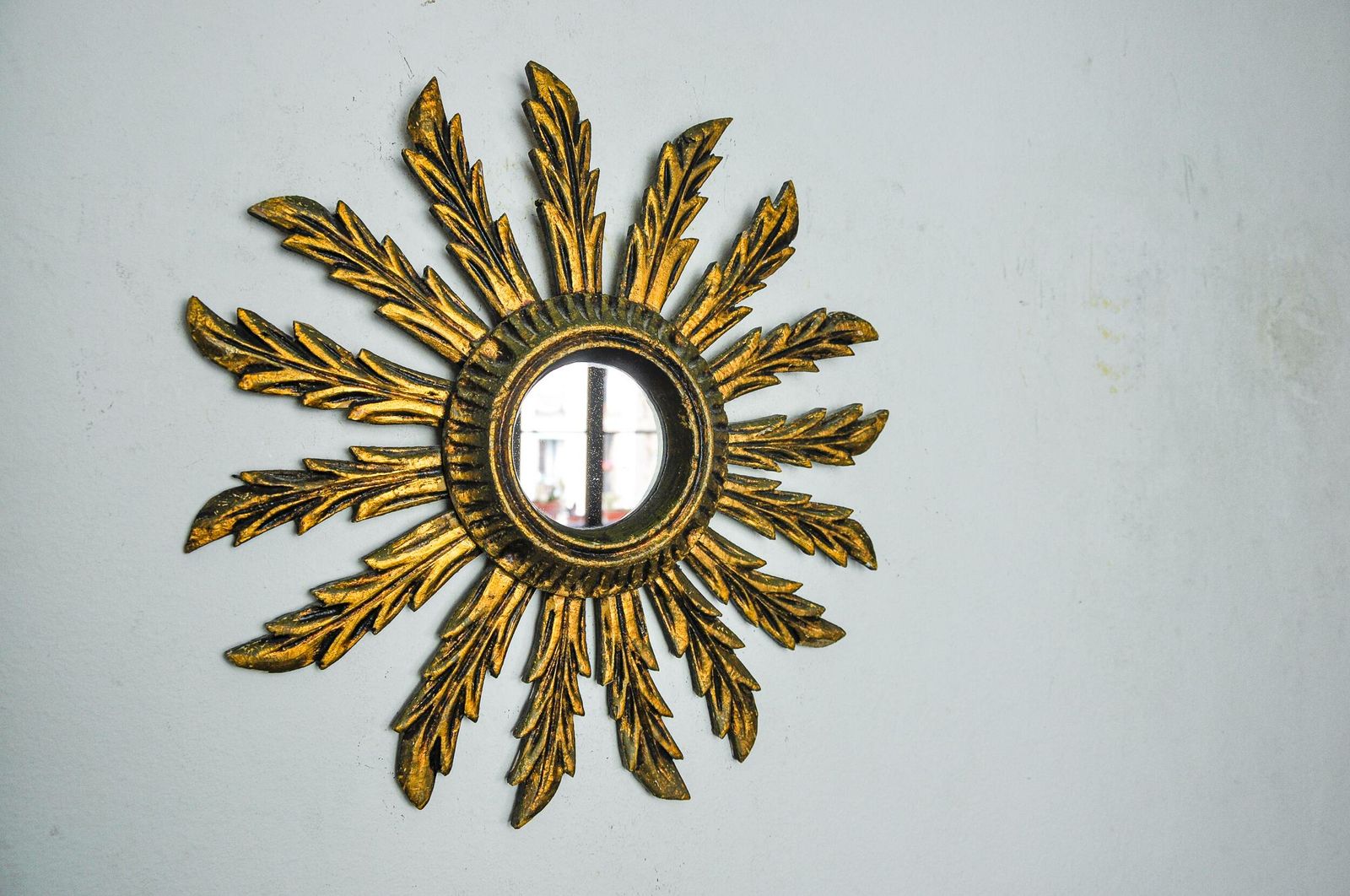 Sun Mirror In Gilded Wood, France, 1960, 38 Cm photo 946.0