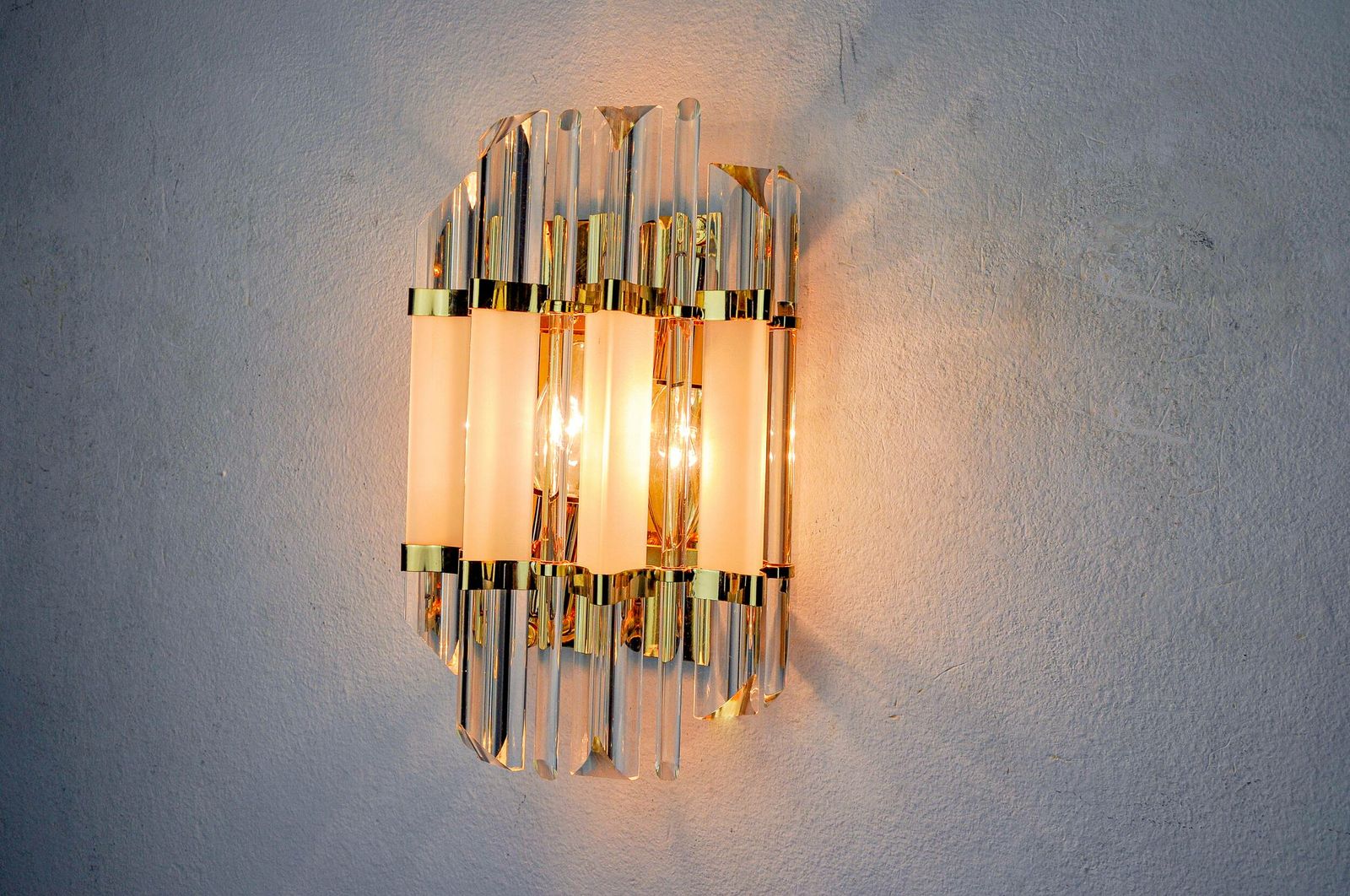 Venini Wall Lamp, Triedri Glass, Murano, Italy, 1970 photo vinterior