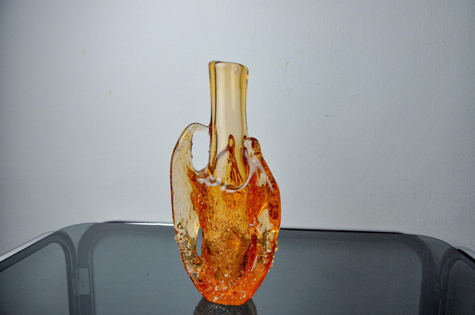 Orange Seguso Vase, Frosted Murano Glass, Italy, 1970 photo vinterior