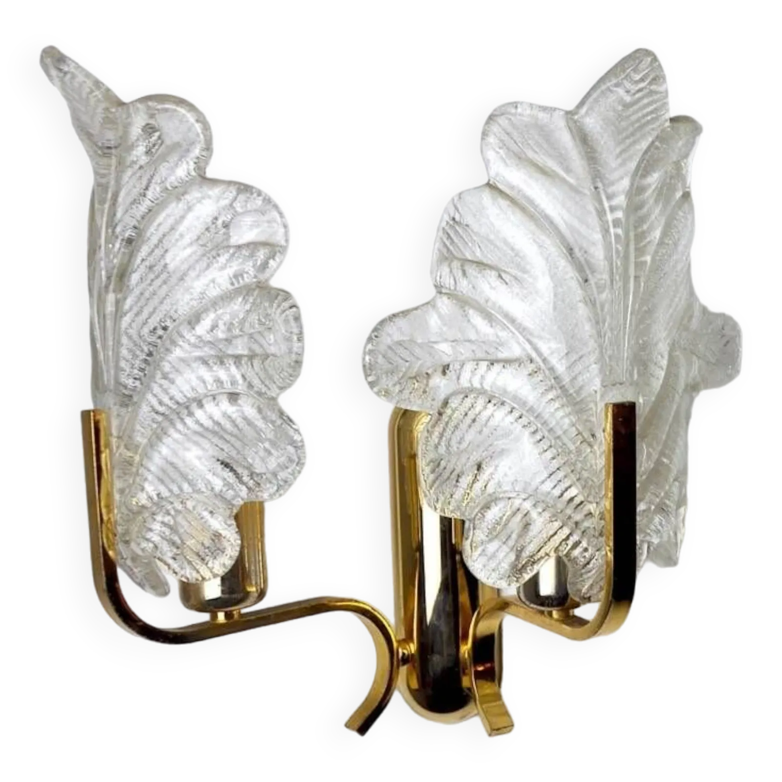 “Leaves” Wall Lamp By Carl Fagerlund, Murano Glass, Germany, 1970