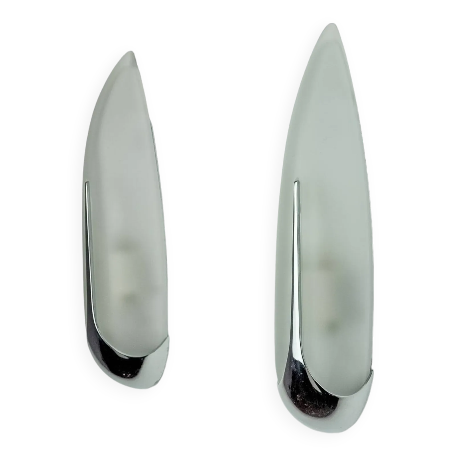 Pair Of "Epis" Wall Lights By Idearte, Smoked Glass And Silver Metal, Spain, 1980